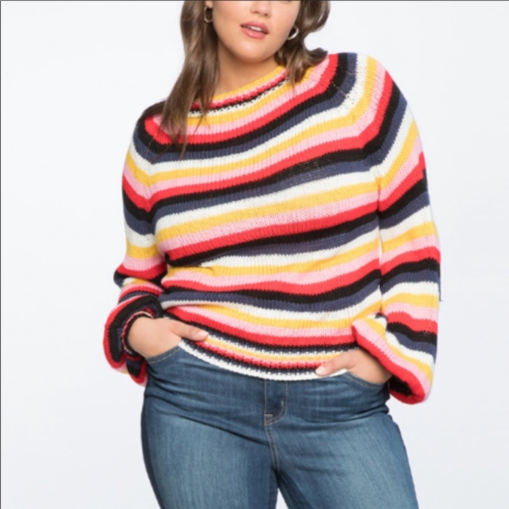 Eloquii rainbow knit sweater